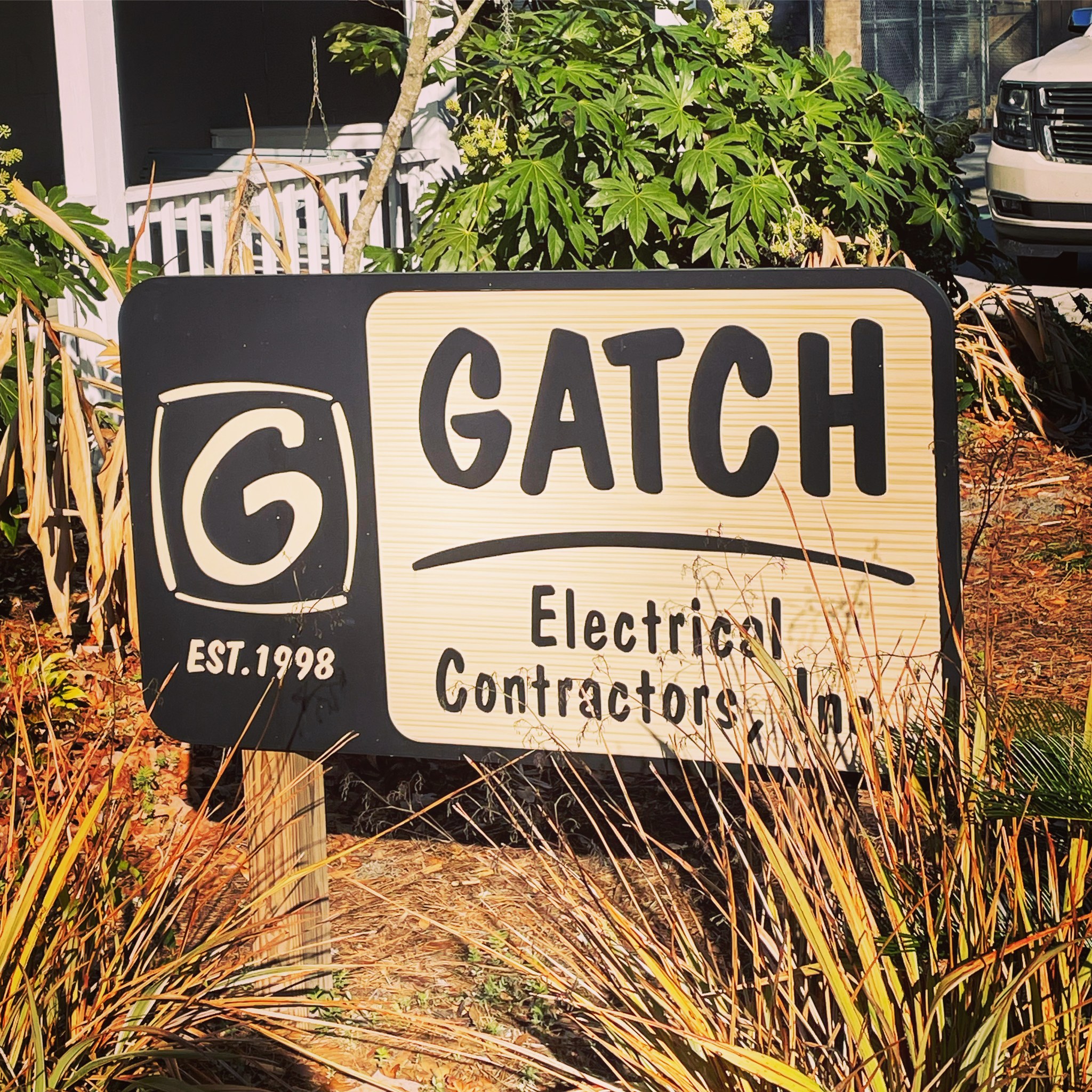 Gatch Electrical sign in front of business